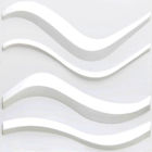 Υλικά τρισδιάστατα πλαστικά κεραμίδια τοίχων PVC, λευκές εσωτερικές τρισδιάστατες επιτροπές τοίχων κυμάτων
