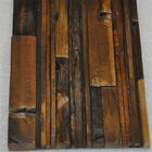 Τετραγωνικές καφετιές ξύλινες επιτροπές τοίχων μωσαϊκών, τρισδιάστατος ξύλινος τοίχος επίδρασης που ξυλεπενδύουν τα φύλλα