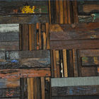 Εσωτερικός ξύλινος τοίχος σιταριού που ξυλεπενδύει το παλαιό ξύλινο μωσαϊκό σκαφών με το πέτρινο σχέδιο πολιτισμού